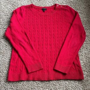 Talbots Red Cable Knit Sweater - Size Large